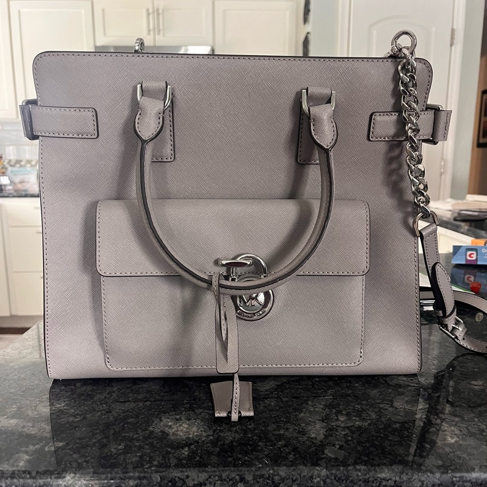 michael kors handbag
grey leather